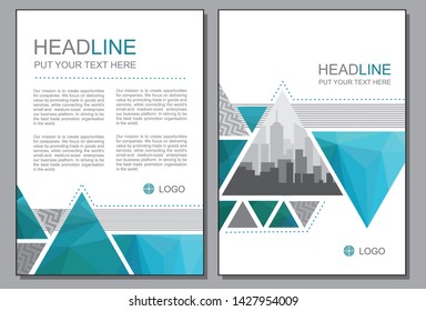 Blue triangle cover page template