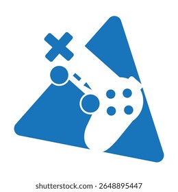 blue triangle game console icon
