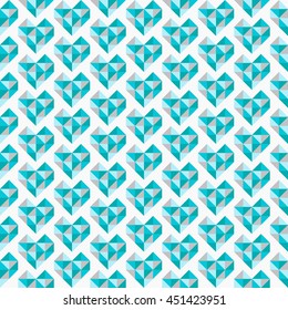 Blue triangle geometric abstract seamless romantic pattern