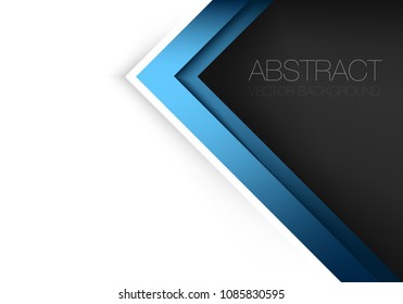 Blue triangle geometric vector background overlap layer on white space and black for text and background design