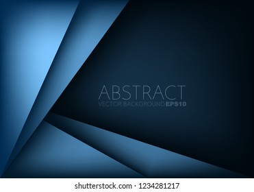 Blue triangle geometric vector background overlap layer on space for background design