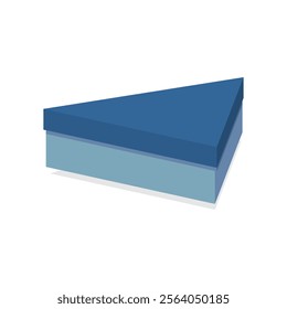 Blue triangle gift box illustration