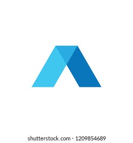 blue triangle gradient simple logo 