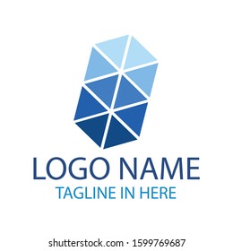Blue triangle hexagonal. Abstract design