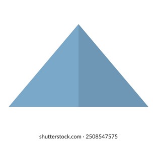 Icono de triángulo azul que simboliza geometría simple, diseño o conceptos direccionales para varios usos.