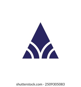 Blue Triangle Letter A Pyramid Logo.