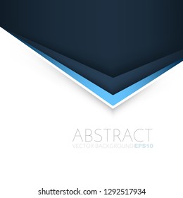 Blue triangle line vector background overlap layer on dark space with white space for background design