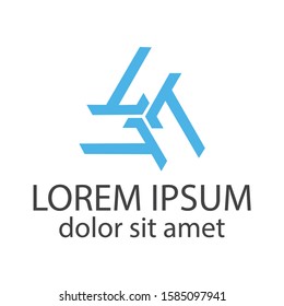 Blue triangle logo for business