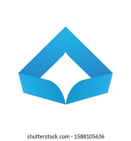 Blue triangle logo. Design for drinking water company