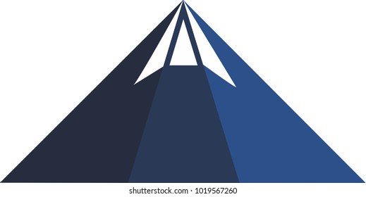 the blue triangle logo design for mountain