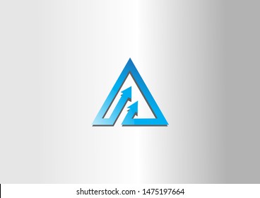 blue triangle logo icon design