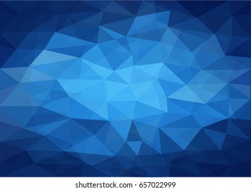 Blue triangle low poly gradient background