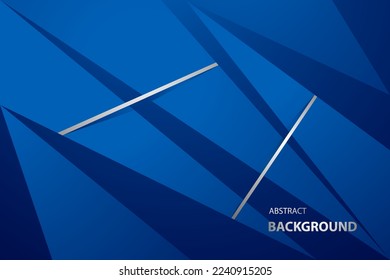 Blue triangle modern vector background with line silver. design concept