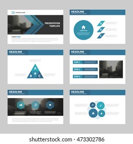 Blue triangle presentation templates, Infographic elements template flat design set for annual report brochure flyer leaflet marketing advertising banner template