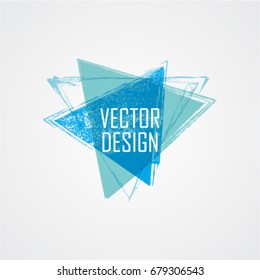 Blue Triangle Retro Shape. Banners, Insignias,Logos,Icons,Labels and Badges. Vector Illustration. 