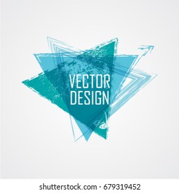 Blue Triangle Retro Shape. Banners, Insignias,Logos,Icons,Labels and Badges. Vector Illustration. 