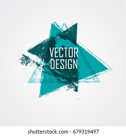 Blue Triangle Retro Shape. Banners, Insignias,Logos,Icons,Labels and Badges. Vector Illustration. 