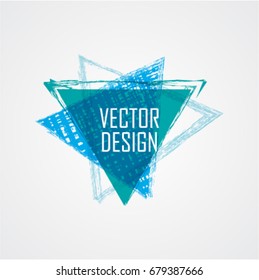 Blue Triangle Retro Shape. Banners, Insignias,Logos,Icons,Labels and Badges. Vector Illustration. 