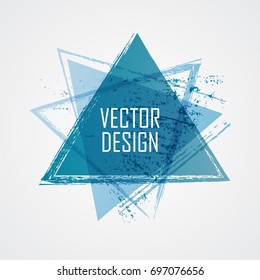 Blue Triangle Retro Shape. Banners, Insignias,Logos,Icons,Labels and Badges.