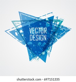 Blue Triangle Retro Shape. Banners, Insignias,Logos,Icons,Labels and Badges.