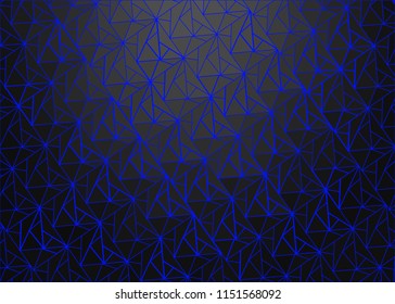 Blue Triangle Shaped Light Trail On Black Background