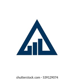 Blue Triangle Stock Exchange Logo Template Illustration Design. Vector EPS 10.