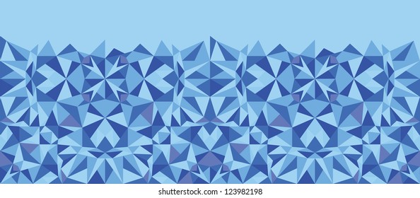 Blue triangle texture horizontal seamless pattern background