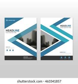Blue triangle Vector annual report Leaflet Brochure Flyer template design, book cover layout design, abstract business presentation template, a4 size design