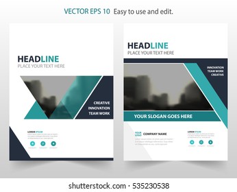 Blue triangle Vector annual report Leaflet Brochure Flyer template design, book cover layout design, abstract business presentation a4 size design