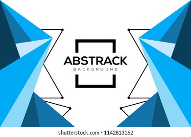 Blue triangle vector background arrow angle paper layer overlap on space for text and message artwork background design
