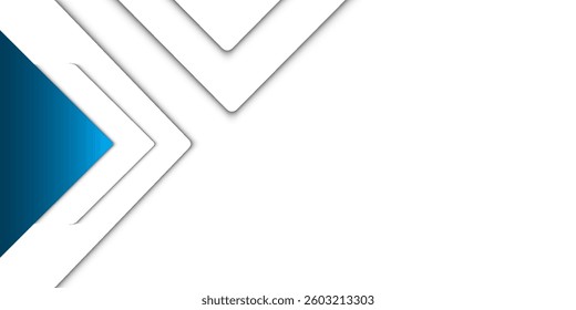 Blue triangle vector background arrow angle white paper layer overlap on white space for text and message artwork background design