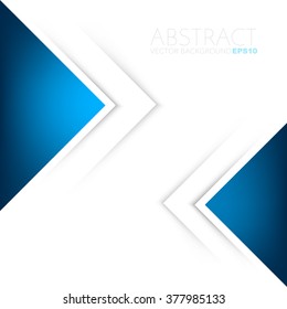 Blue triangle vector background arrow angle white paper layer overlap on white space for text and message artwork background design