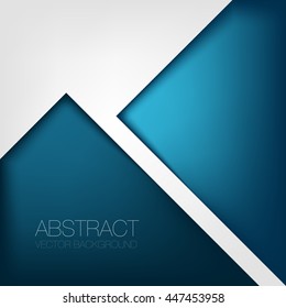 Blue triangle vector background arrow angle white paper layer overlap on white space for text and message artwork background design