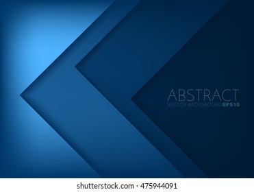 Blue triangle vector background arrow angle paper layer overlap on space for text and message artwork background design