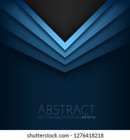 Blue triangle vector background with black space