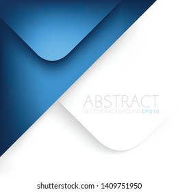 Blue triangle vector background overlap layer on white background for design