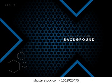 Blue triangle vector background with overlap paper layer gradient color with space for text and message artwork design