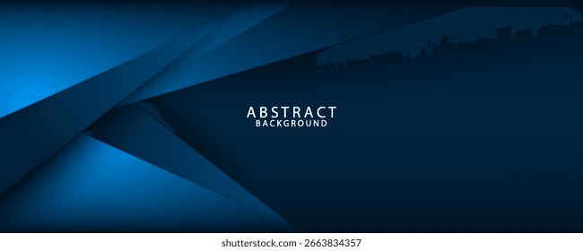 Blue triangle vector background with overlap paper layer gradient color with space for text and message artwork design