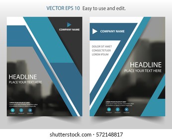 Blue triangle Vector Brochure annual report Leaflet Flyer template design, book cover layout design, abstract business presentation template, a4 size design