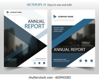 Blue triangle Vector Brochure annual report Leaflet Flyer template design, book cover layout design, abstract business presentation template, a4 size design