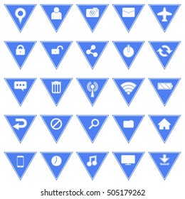 Blue Triangle Web or Phone Icon Set