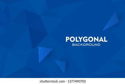 Blue triangles background. Abstract polygonal illustration. Vector geometric image.