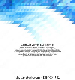 blue triangles background. layout for presentation 