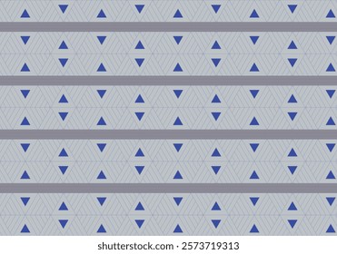 Blue triangles and gray bars pattern background