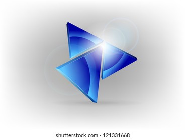 blue triangles on the grey background