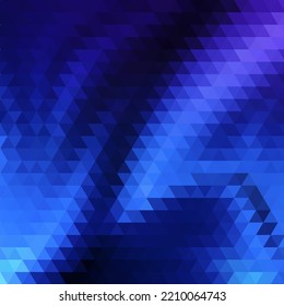 Blue triangular background. Abstract template for presentation. Vector geometric background.