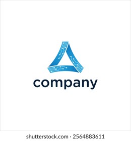 A blue triangular logo with circuit-like patterns and the word "company" written below it.