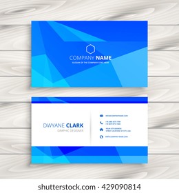 blue triangular shape business card