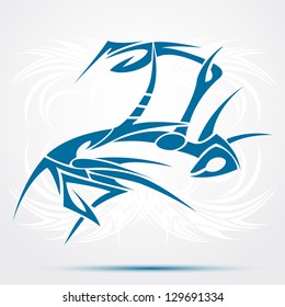 Blue Tribal tattoo