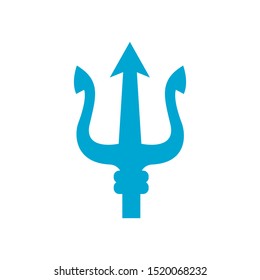 blue trident fork logo black icon in flat style isolated. Vector Symbol illustration.